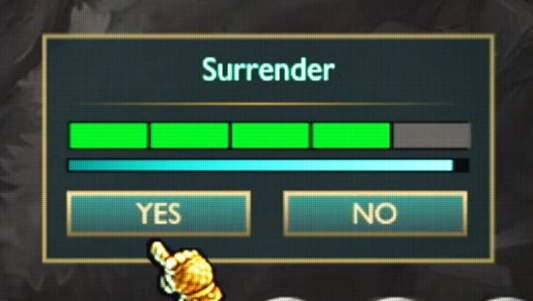 Surrender vote in progress. Do you vote Yes or No?